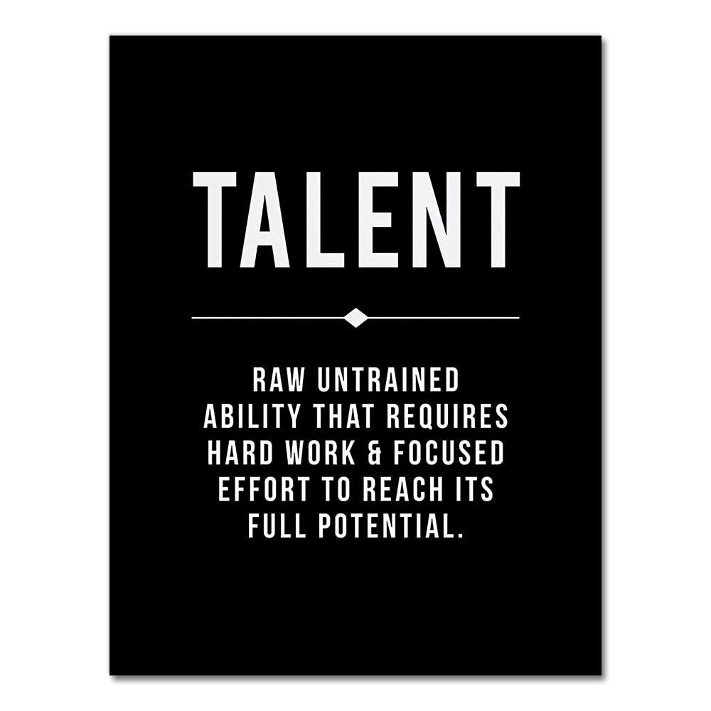 Talent Motivational Saying Wall Art Poster - Aesthetic Wall Decor