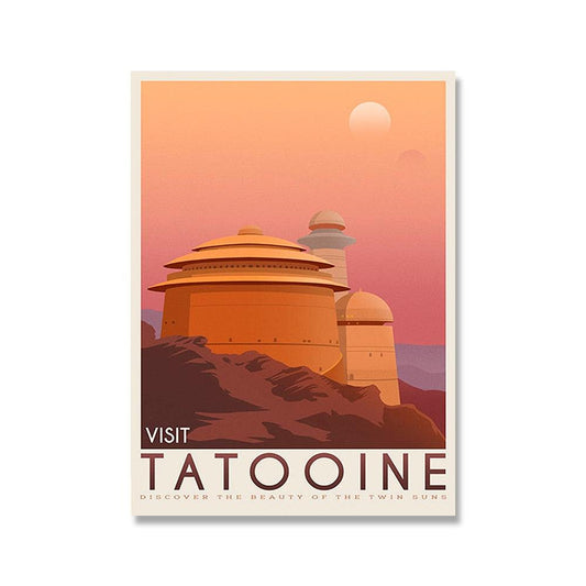 Tatooine Starwars Travel Destination Wall Art Poster - Aesthetic Wall Decor