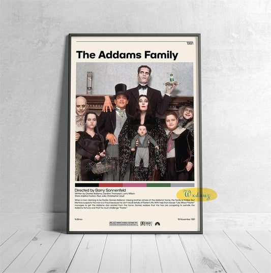 The Addams Family Movie Minimalist Poster - Aesthetic Wall Decor