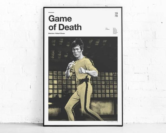 The Game of Death Bruce Lee Poster, Classic Movie Minimalist Poster - Aesthetic Wall Decor