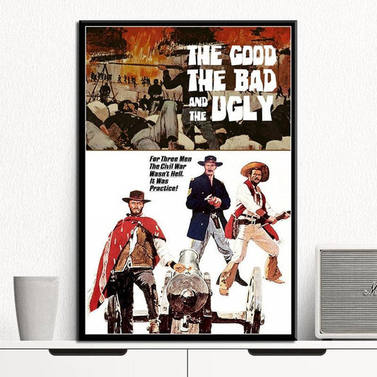 The Good The Bad and The Ugly Clint Eastwood Classic Western Movie Painting Poster - Aesthetic Wall Decor