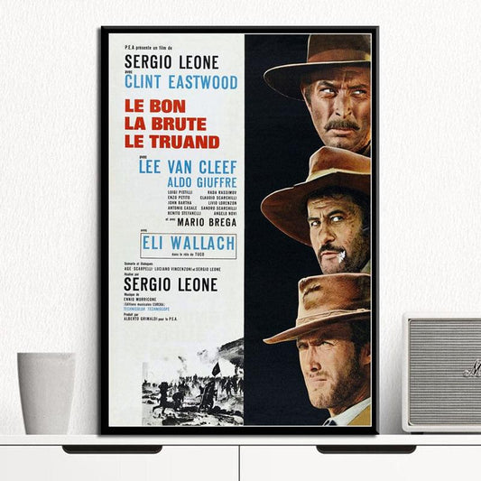 The Good The Bad and The Ugly French Clint Eastwood Western Movie Poster - Aesthetic Wall Decor