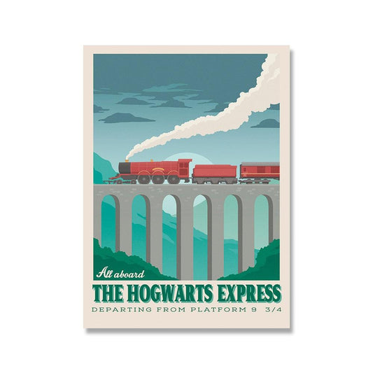 The Hogwarts Express Harry Potter Travel Destination Wall Art Poster - Aesthetic Wall Decor