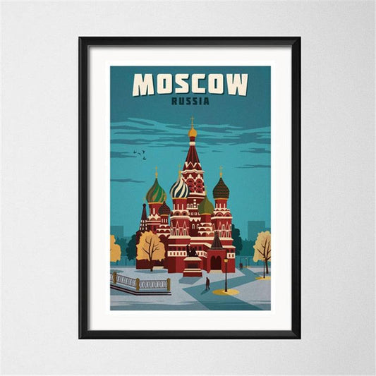 The Kremlin Moscow Russia Travel Canvas Print Poster - Aesthetic Wall Decor