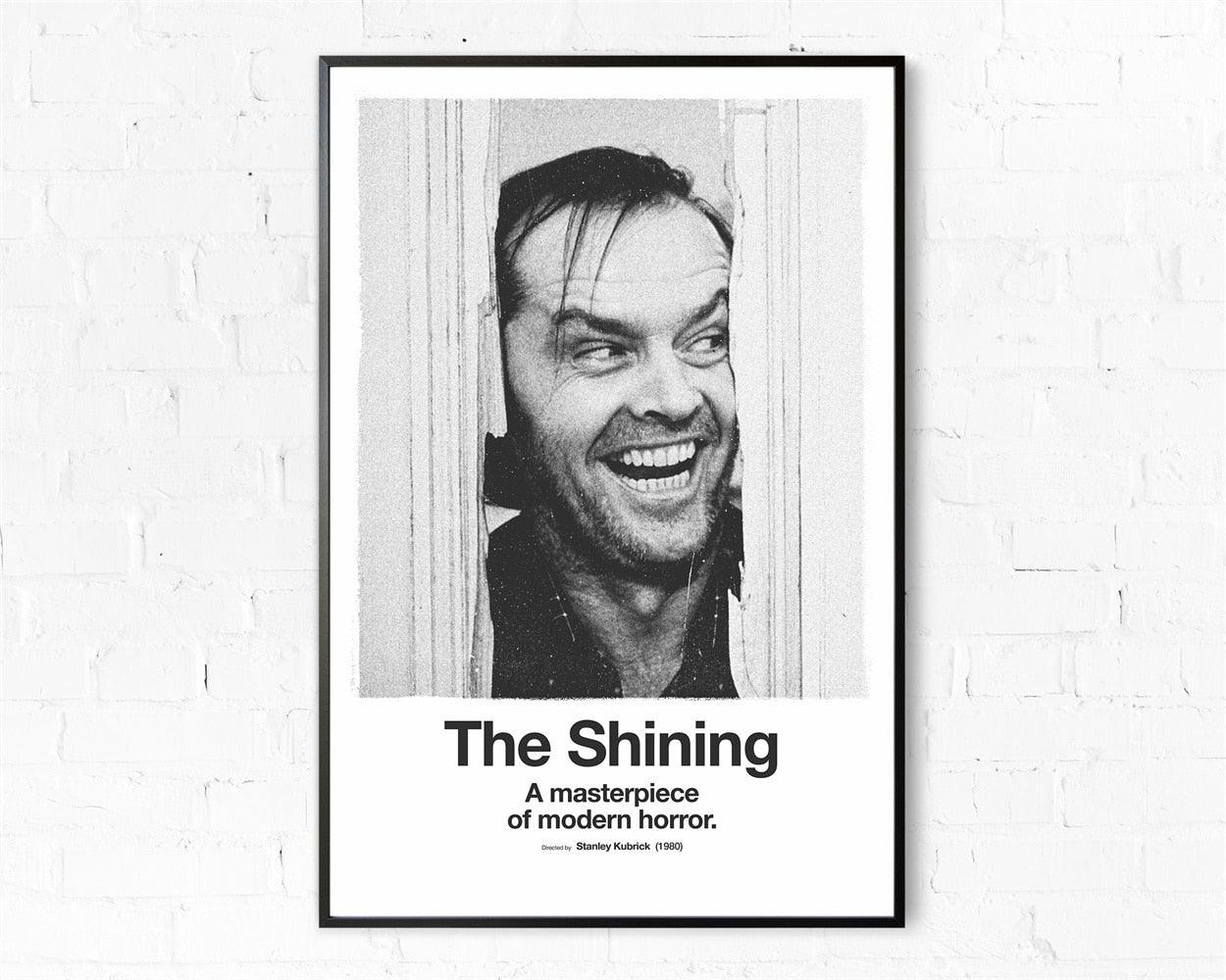 The Shining Black and White Minimalist Movie Poster - Aesthetic Wall Decor