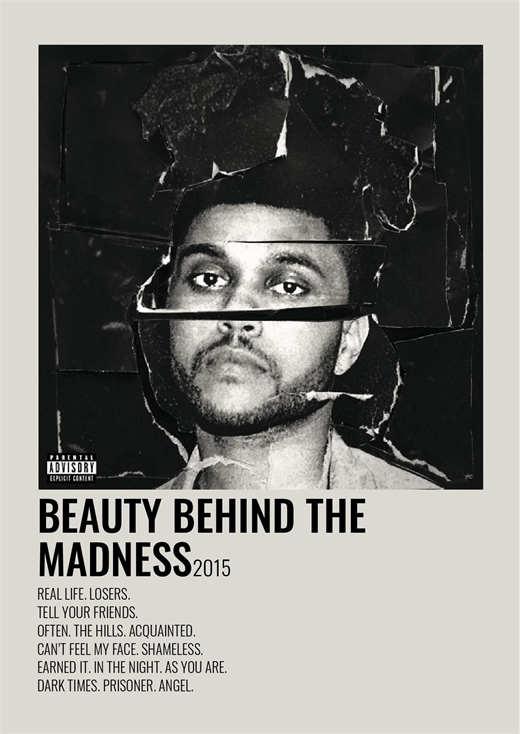 The Weeknd Minimalist Beauty Behind The Madness Album Poster - Aesthetic Wall Decor