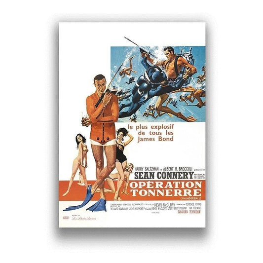 Thunderball Operation Tonnerre French 007 James Bond Classic Movie Poster - Aesthetic Wall Decor