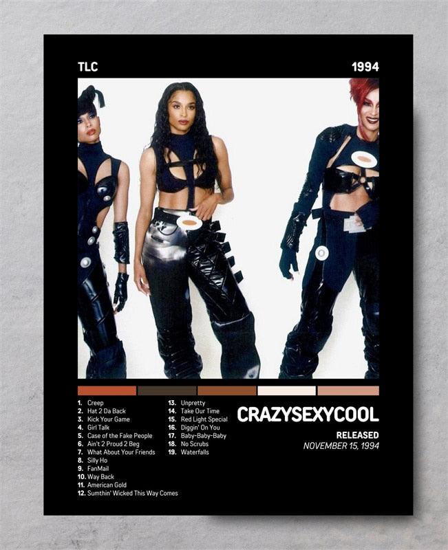 TLC CrazySexyCool 90s Music Album Cover Wall Art Poster - Aesthetic Wall Decor