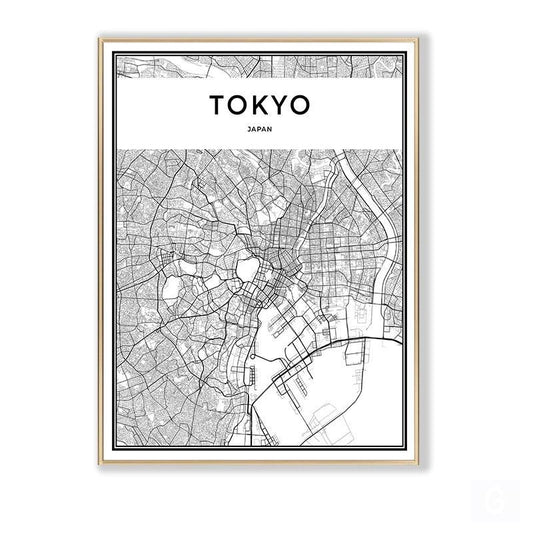 Tokyo Minimalist Map Destination Wall Art Poster - Aesthetic Wall Decor