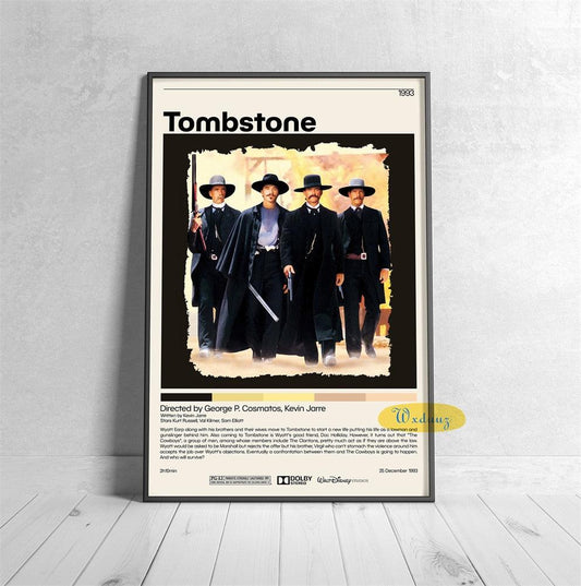 Tombstone Wyatt Earp Doc Holliday Polaroid Western Movie Wall Art Poster - Aesthetic Wall Decor