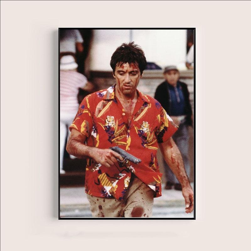 Tony Montana Scarface Blood Portrait Movie Wall Art Poster - Aesthetic Wall Decor