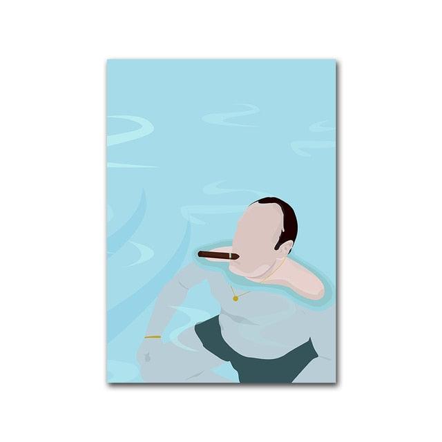 Tony Soprano Cigar Pool Minimalist Wall Art Poster - Aesthetic Wall Decor