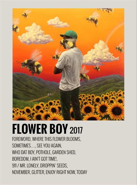 Tyler The Creator Minimalist Flower Boy Album Poster - Aesthetic Wall Decor