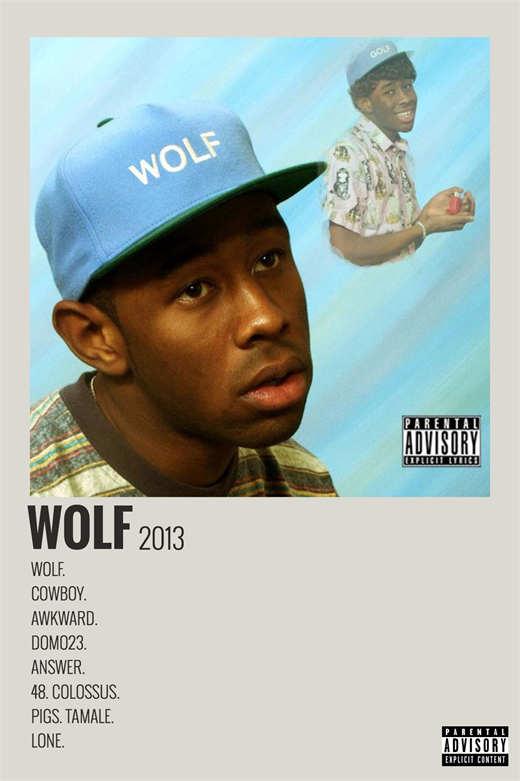 Tyler The Creator Minimalist Wolf Album Poster - Aesthetic Wall Decor