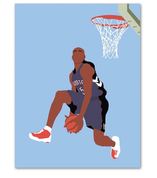 Vince Carter NBA Dunk Contest Faceless Minimalist Wall Art Poster - Aesthetic Wall Decor