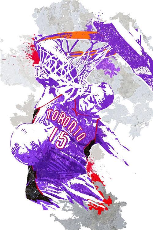 Vince Carter Raptors Splash Painting NBA Wall Art Poster - Aesthetic Wall Decor