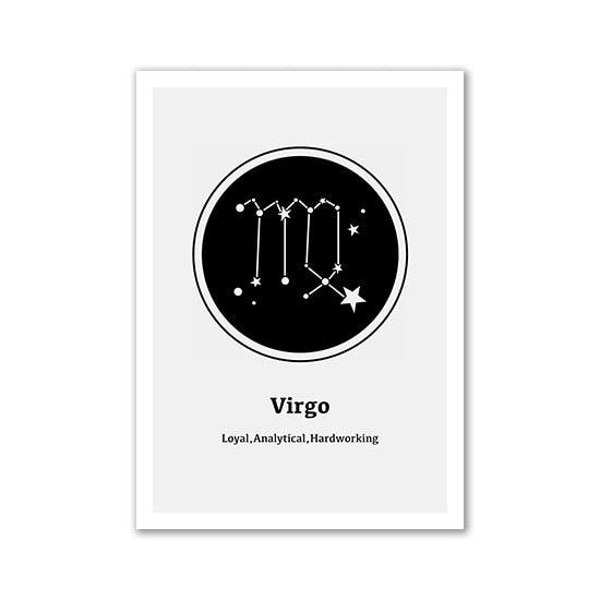 Virgo Zodiac Sign Horoscope Wall Art Poster - Aesthetic Wall Decor