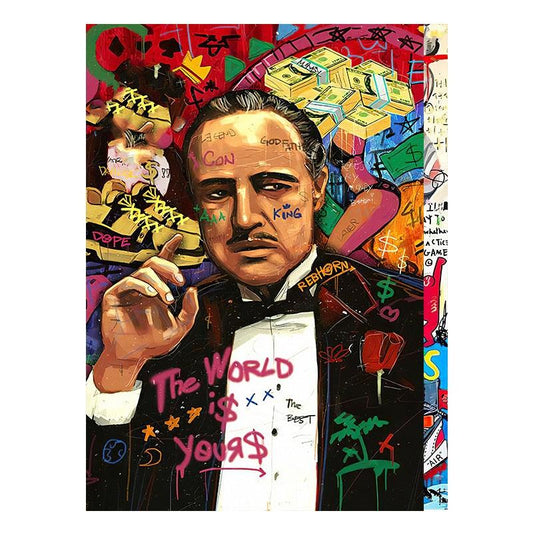 Vito Corleone Godfather Graffiti Wall Art Poster - Aesthetic Wall Decor