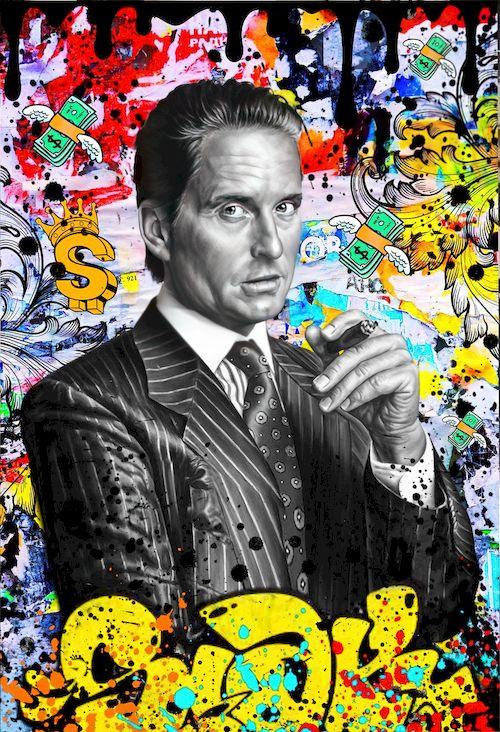 Wall Street Michael Douglas Pop Art Movie Poster - Aesthetic Wall Decor