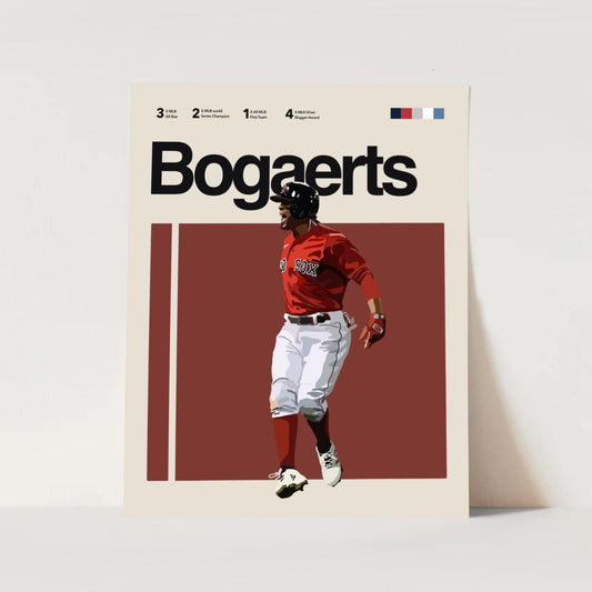 Xander Bogaerts Redsox MLB Baseball Sports Minimalist Wall Art Poster - Aesthetic Wall Decor