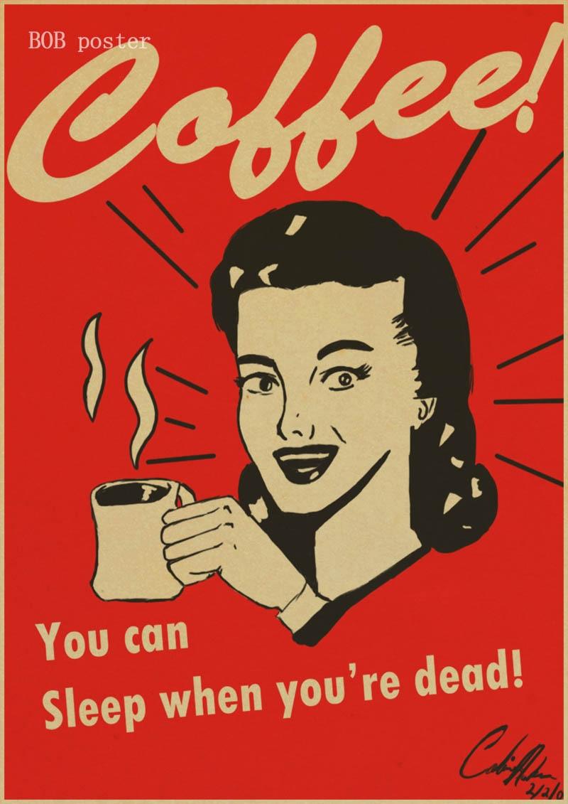 You Can Sleep When You're Dead Coffee Wall Art Poster - Aesthetic Wall Decor