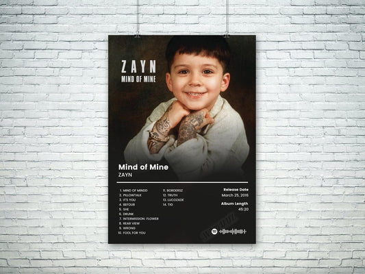 Zayn Mind Of Mine Pop Music Album Cover Poster - Aesthetic Wall Decor