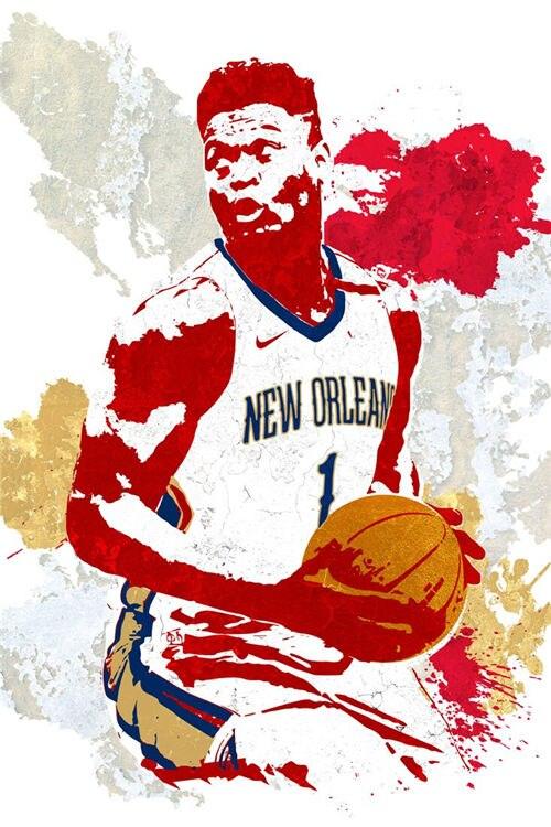 Zion Williamson Splash Painting NBA Wall Art Poster - Aesthetic Wall Decor