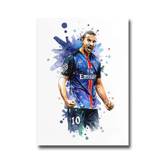 Zlatan Soccer Futbol Painting Wall Art Poster - Aesthetic Wall Decor