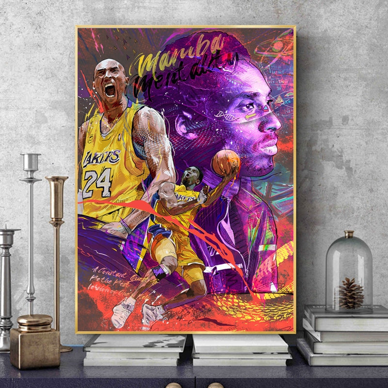 Kobe Bryant NBA Graffiti Painting Poster – Aesthetic Wall Decor